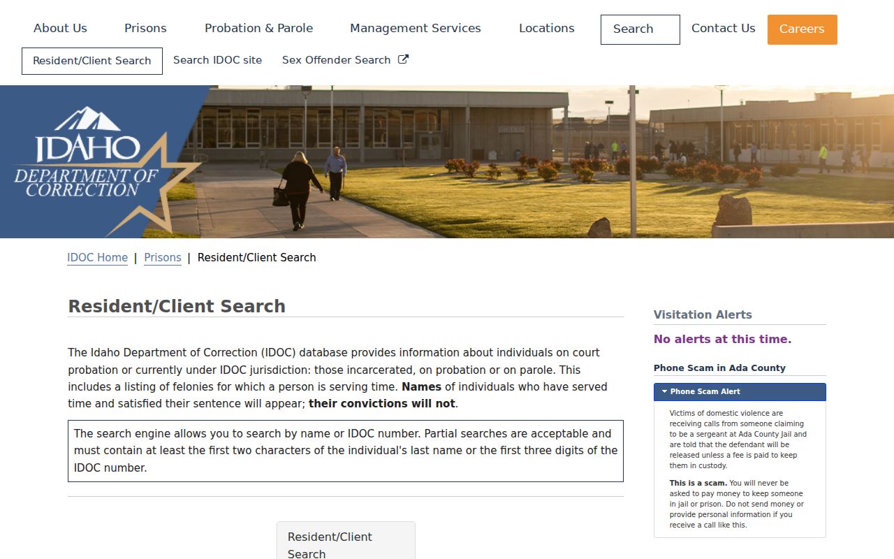 Minidoka County arrest search IDOC locator