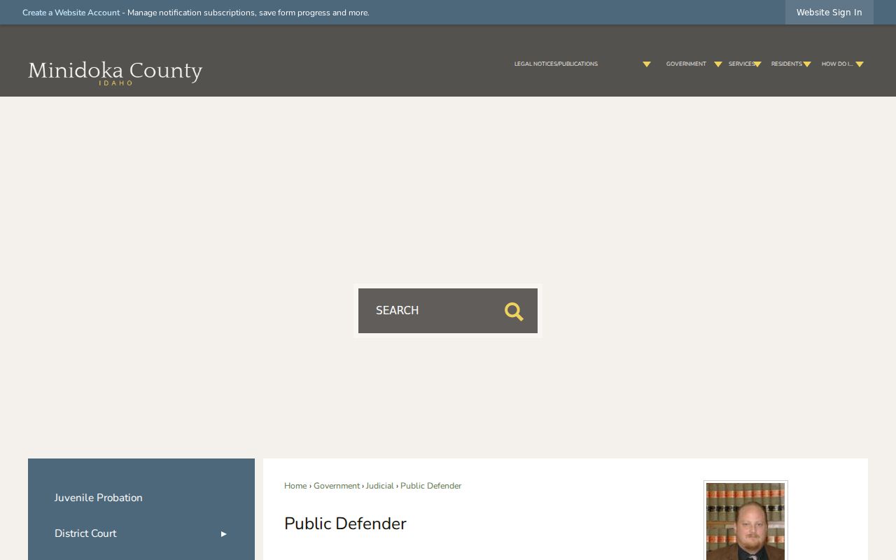 Minidoka County criminal court public defender information