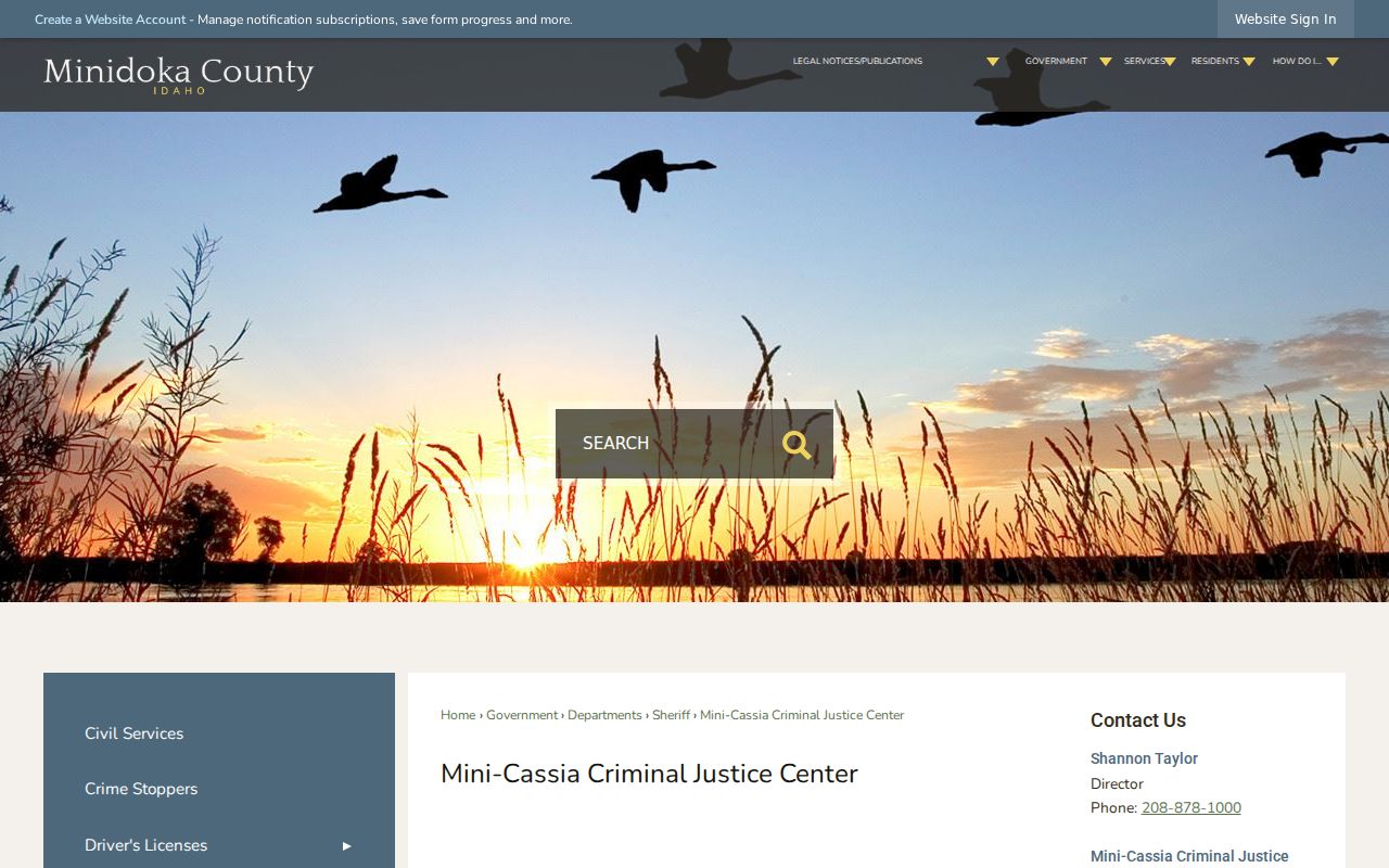 Minidoka County criminal history Mini-Cassia jail information