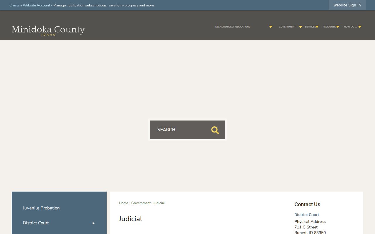 Minidoka County criminal history judicial office directory